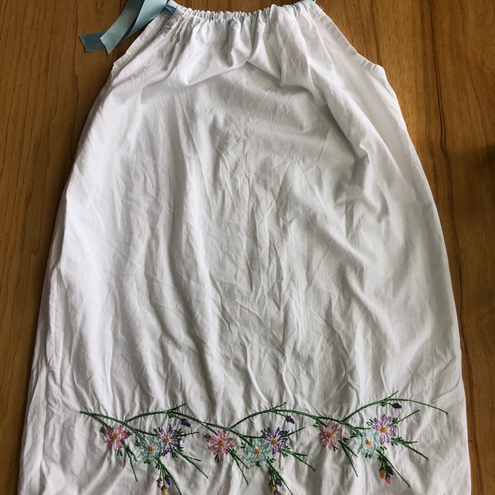 Handmade, embroidered girls pillowcase dress